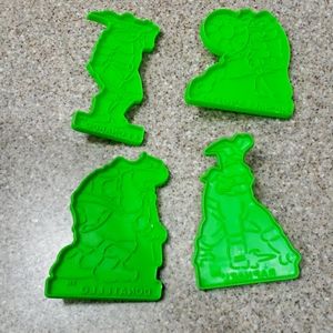 Wilton Bright Green Cartoon Character Cookie Cutters Set
